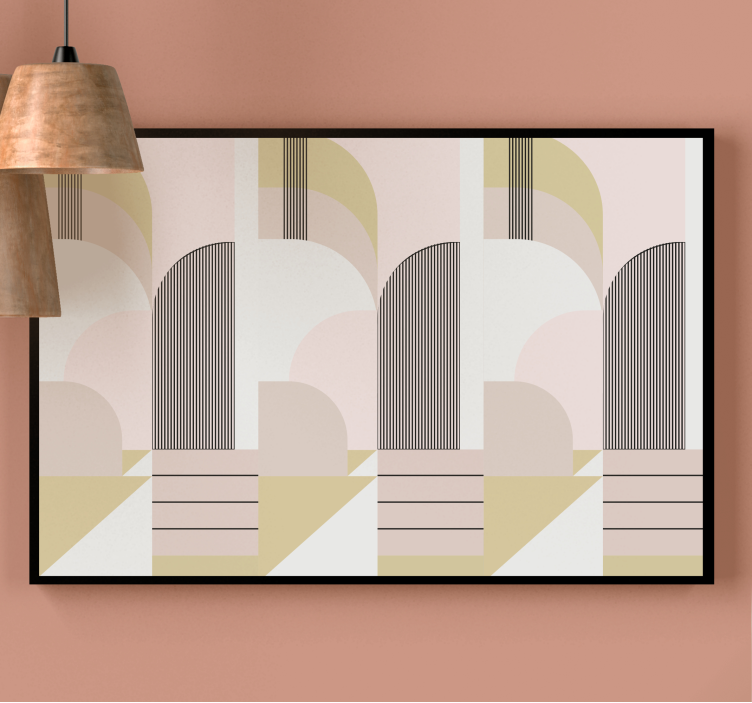 Modern canvas art abstract geometric arches - TenStickers