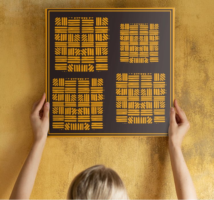 Modern canvas art geometric design arrangement - TenStickers