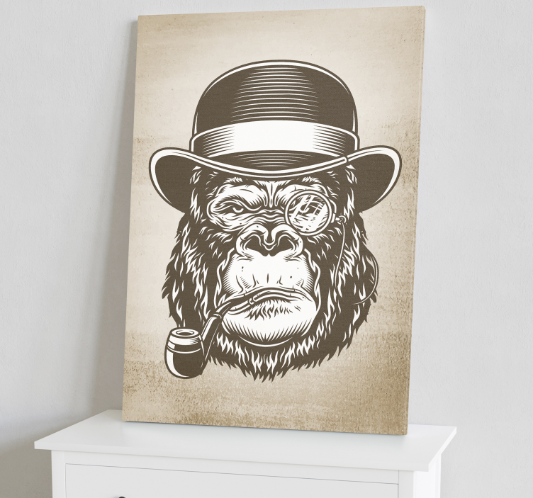 Monkey smoking modern canvas wall art - TenStickers