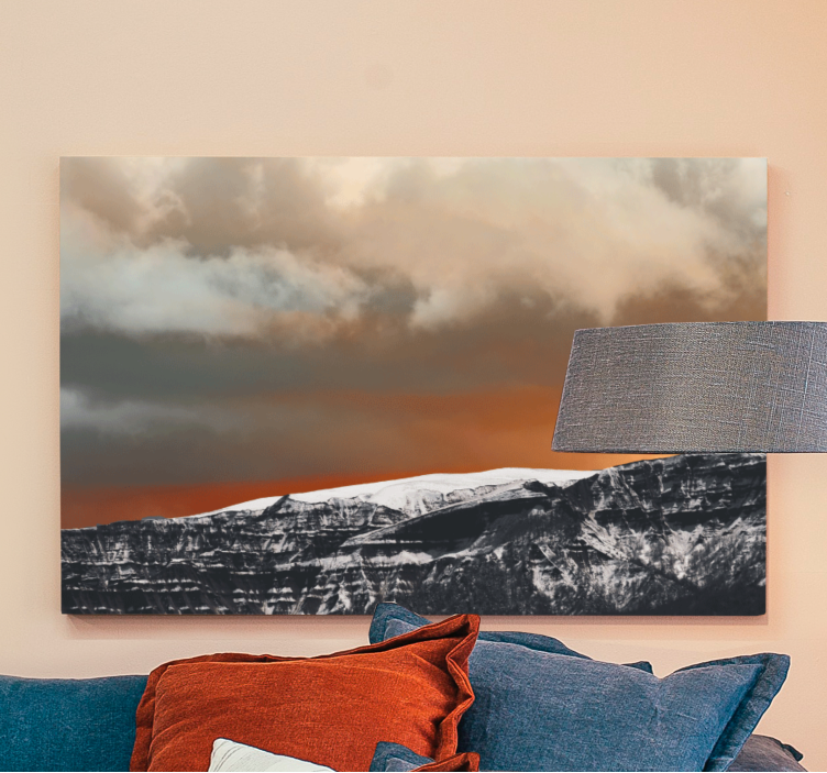 Mountainous Sunset View landscape canvas - TenStickers