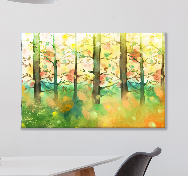 Multicolour tree Tree wall art canvas - TenStickers