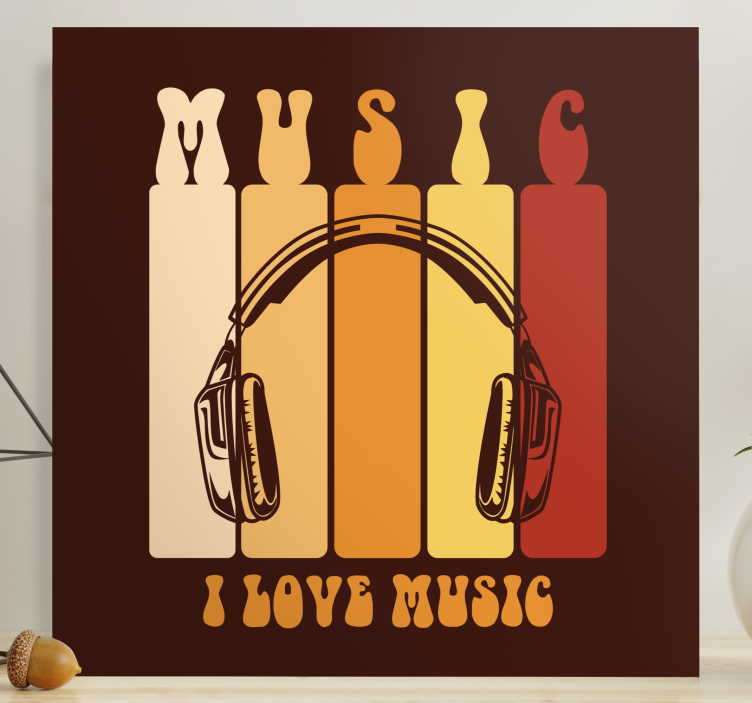 Music canvas art headphones and audio - TenStickers
