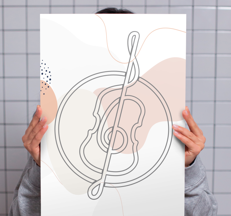 Music canvas art musical instrument outline - TenStickers