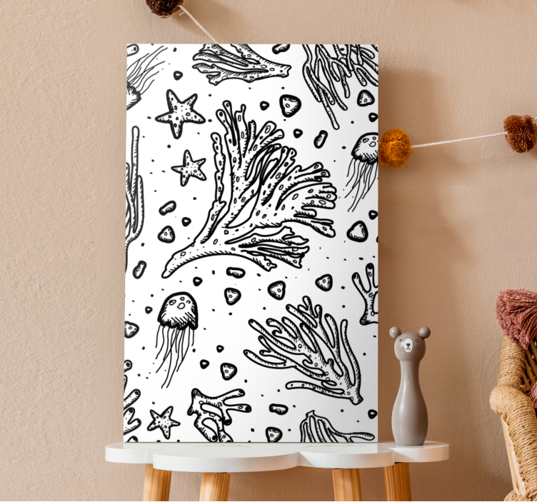 Nautical canvas art coral reef ecosystem - TenStickers