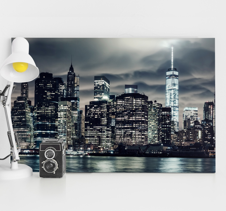 New York at night  city canvas prints - TenStickers