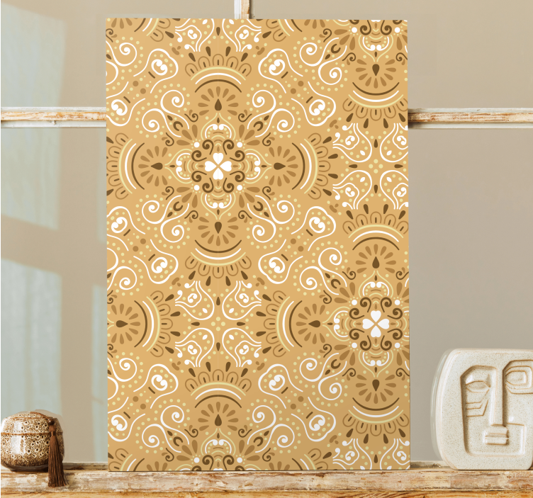 Ornamental canvas print with detailed nature design - TenStickers