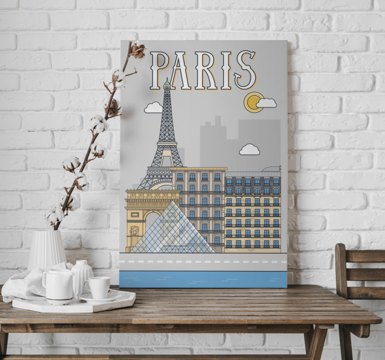 Paris cityscape wall art canvas - TenStickers