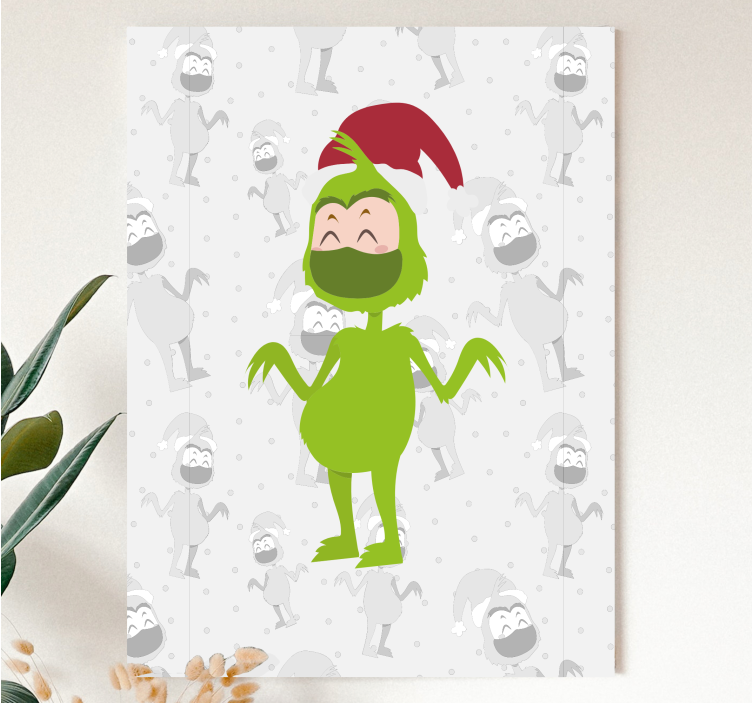People canvas joyful green character - TenStickers
