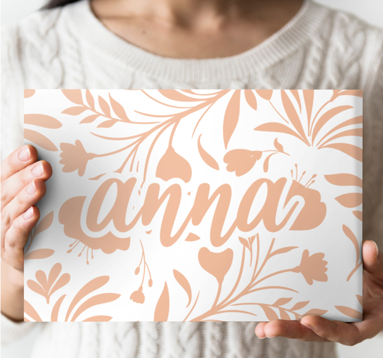 Pink vintage leaves pattern Plant canvas prints - TenStickers