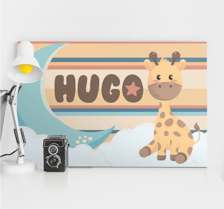 Playful Giraffe Design cocktail canvas - TenStickers