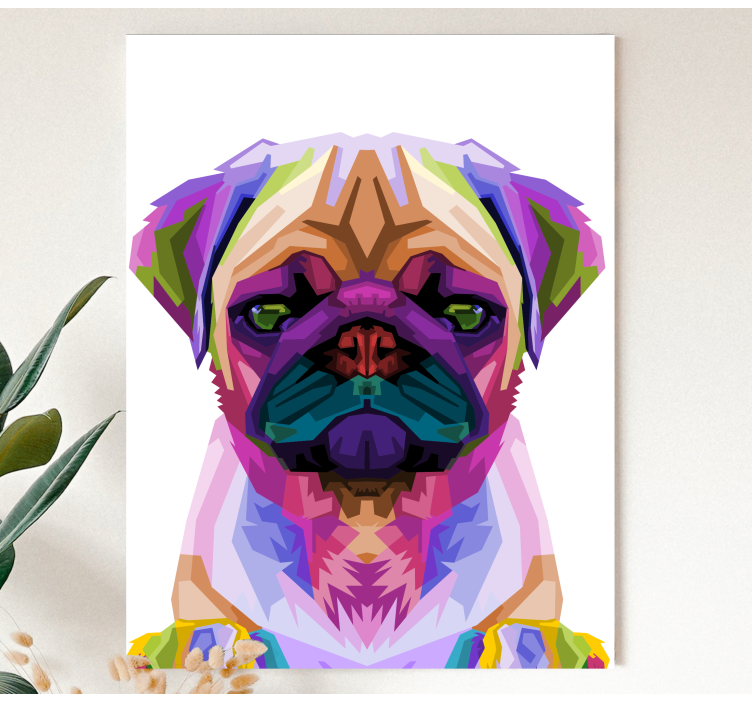 Pop art pug dog canvas prints - TenStickers