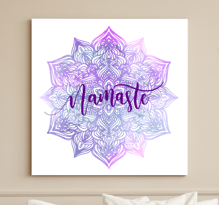 Purple Mandala Namaste mandala canvas wall art - TenStickers