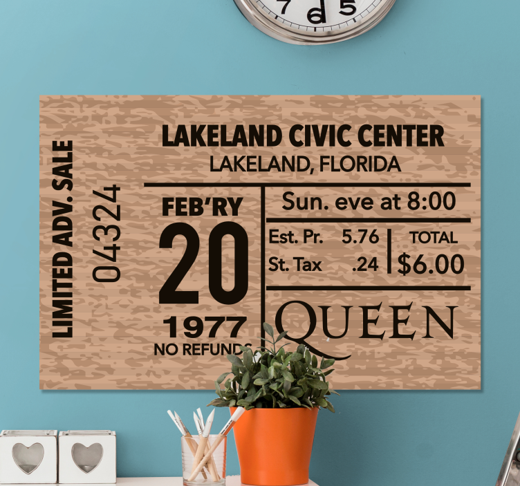 Queen concert ticket retro canvas - TenStickers
