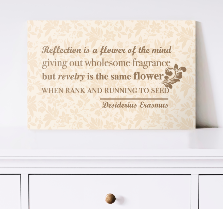 Quote canvas floral reflection quote - TenStickers