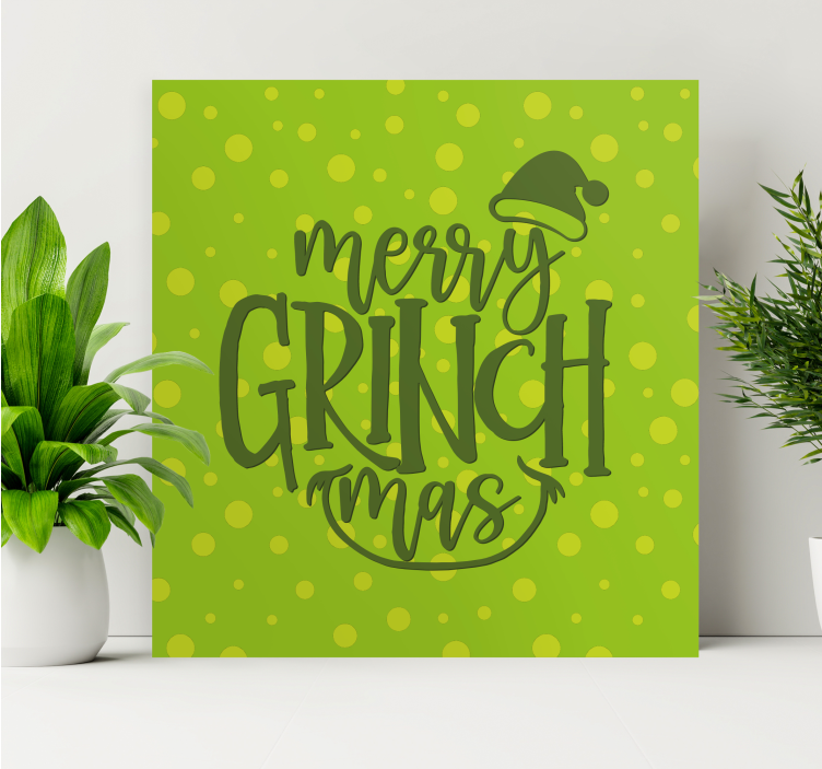 Quote canvas merry grinchmas greeting - TenStickers