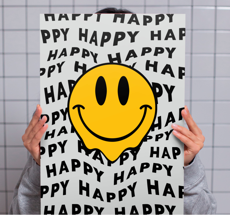 Quote canvas smiling emoji joy - TenStickers