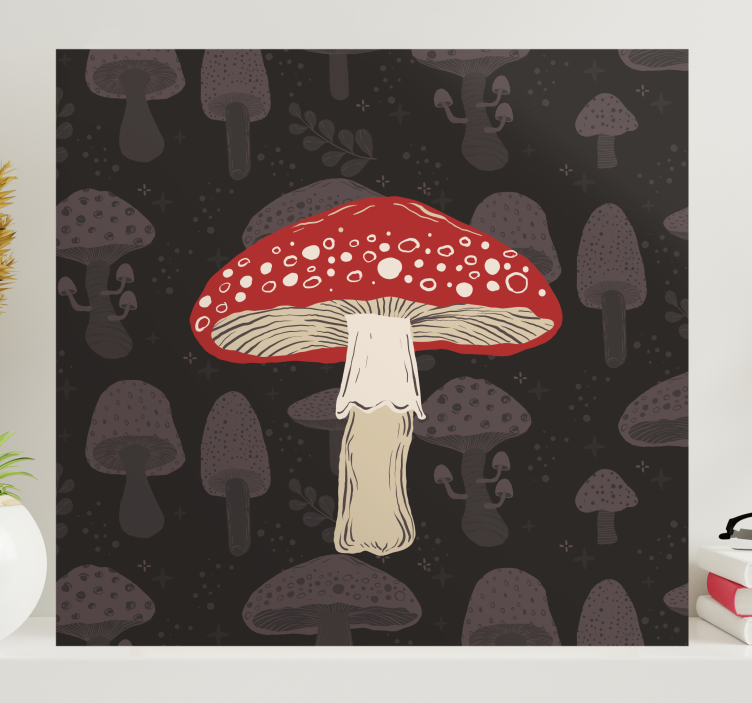 RED FLY AGARIC MUSHROOM canvas print - TenStickers