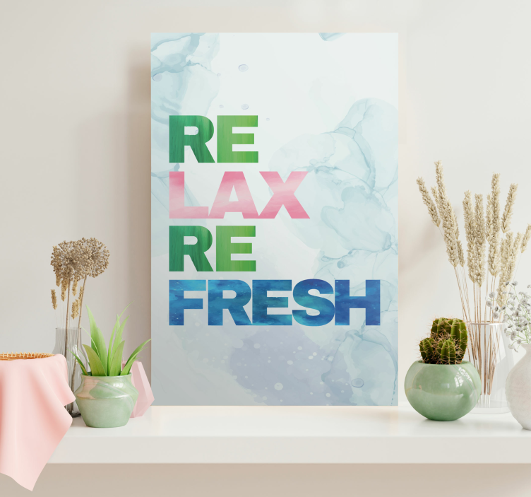 Relax and refresh Bathroom canvas art - TenStickers