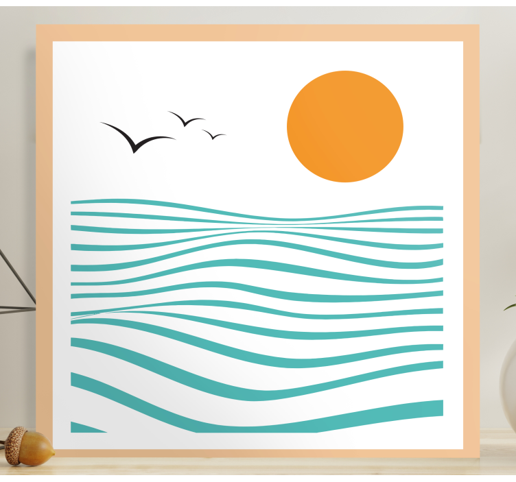 Sea abstract art geometric canvas - TenStickers