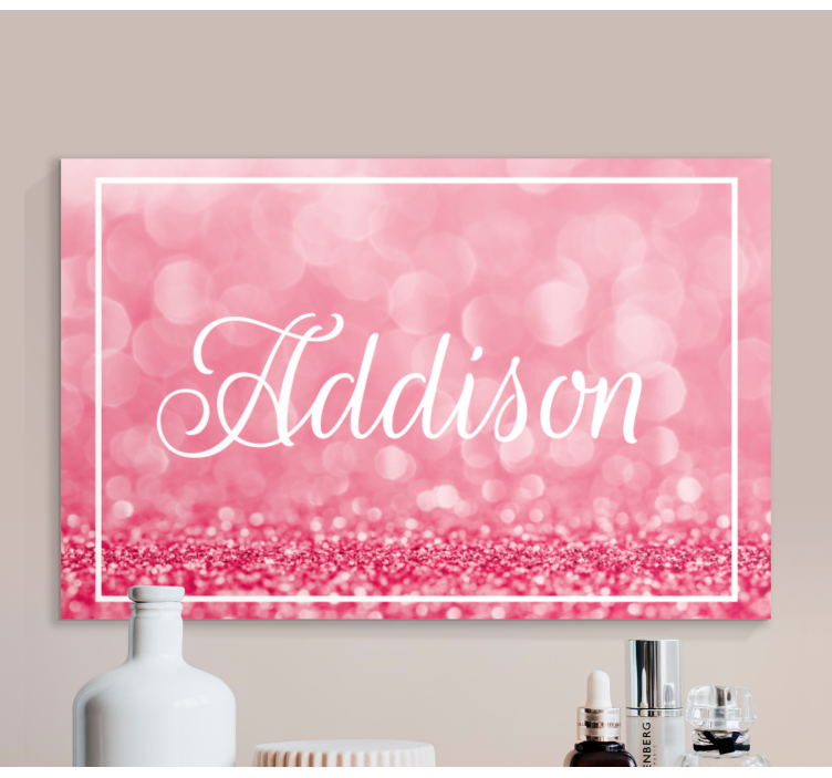 Shiny Pink gradient fluid  personalised canvas - TenStickers