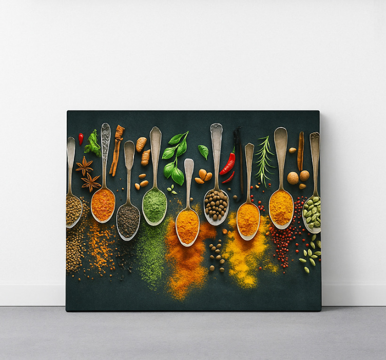Spices on spoons kitchen prints - TenStickers