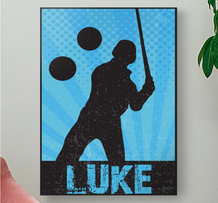 Sports canvas art of dynamic athlete silhouette - TenStickers