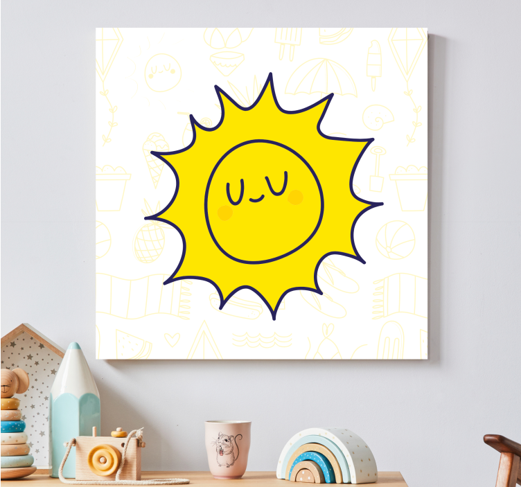Sports canvas art sunny smiling face - TenStickers