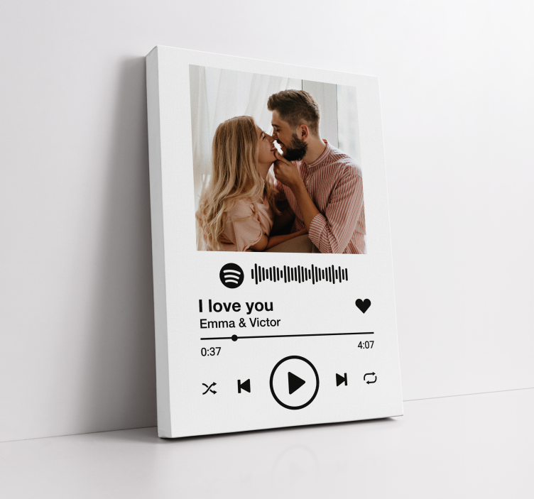 Spotify music white background canvas art - TenStickers