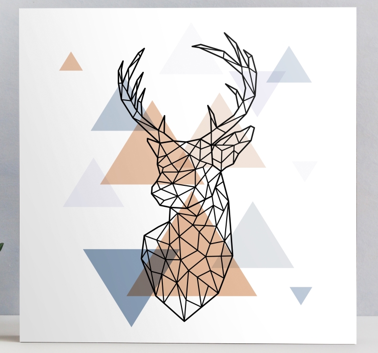 Stag canvas angular stag head art print - TenStickers