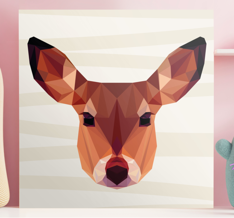 Stag canvas geometric deer head art print - TenStickers