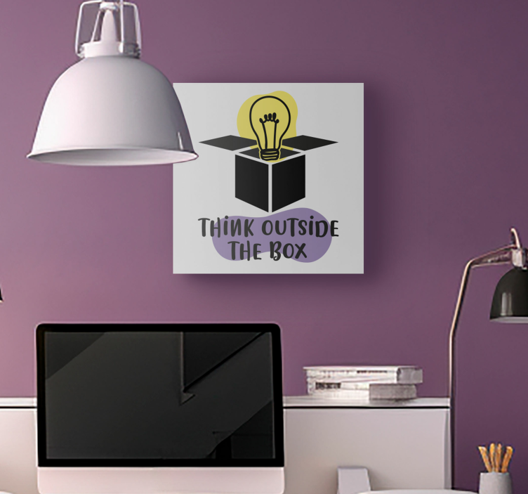Think outside the box text inspirational art - TenStickers
