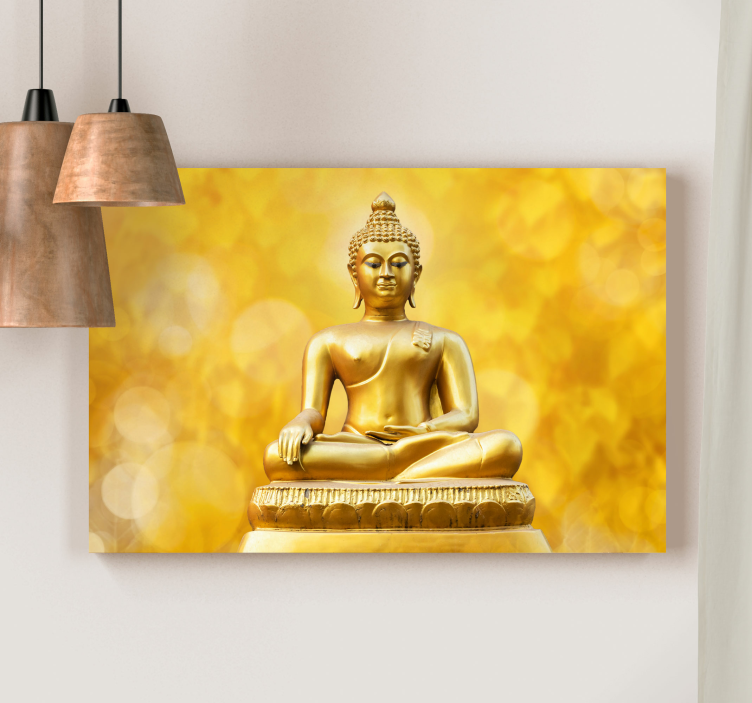 Golden Three piece buddha wall art - TenStickers