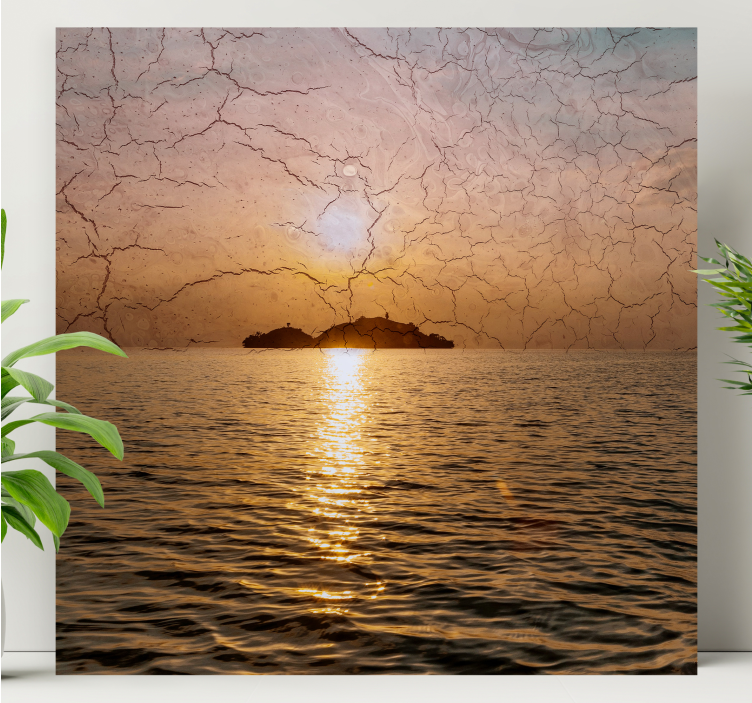 Twilight above the waves landscape canvas - TenStickers
