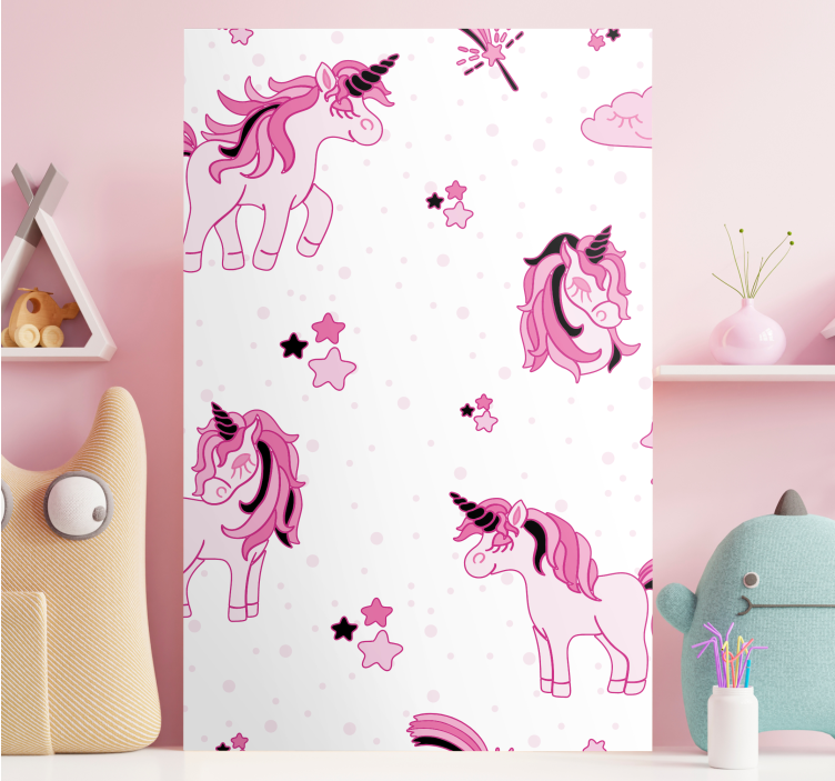 Unicorn pictures framed cute unicorn patterns - TenStickers