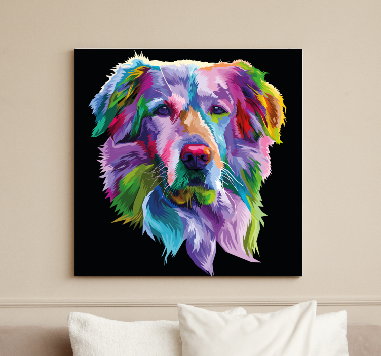 Vibrant Canine Portrait dog wall art - TenStickers
