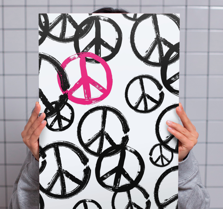 Peace symbols pattern canvas print - TenStickers