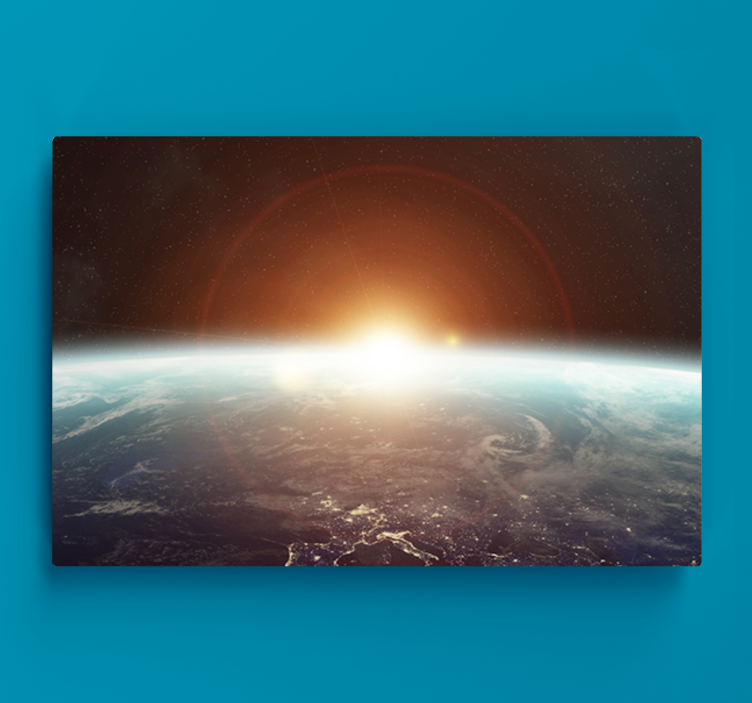World map wall art planet earth from orbit - TenStickers