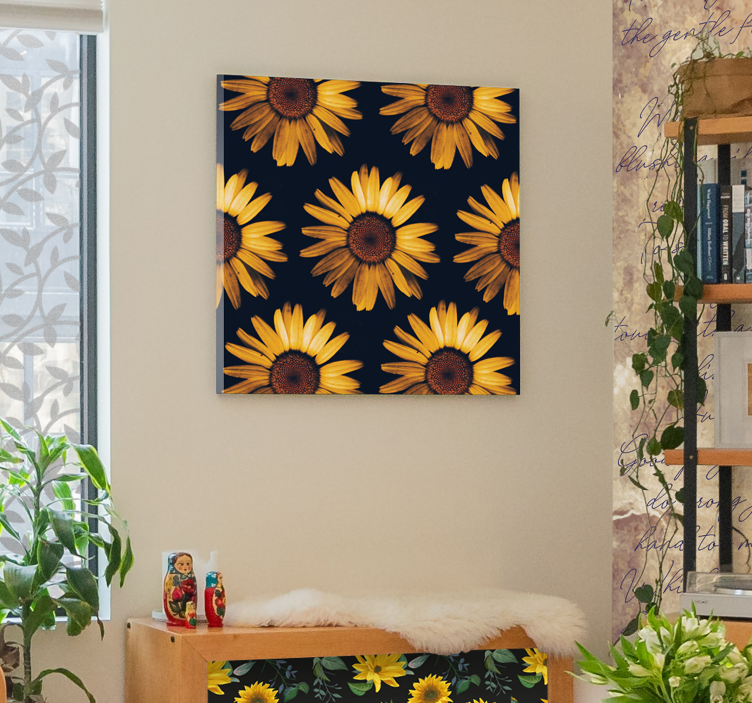 Yellow sunflower flower canvas - TenStickers