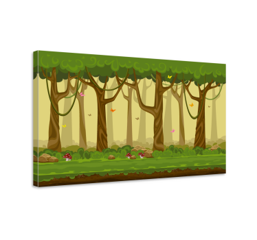 Forest cartoon Tree canvas print - TenStickers