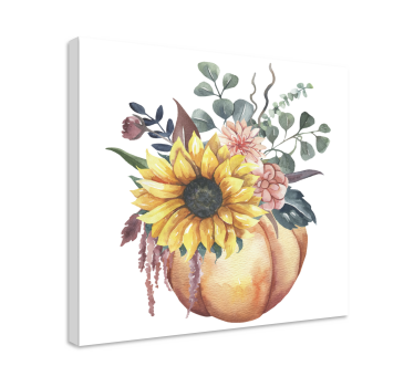 Dead sunflower and pumpkin  fruit canvas art - TenStickers
