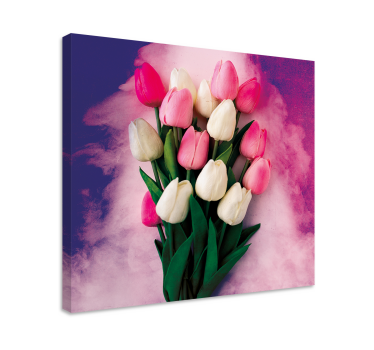 Colourful tulips floral canvas - TenStickers