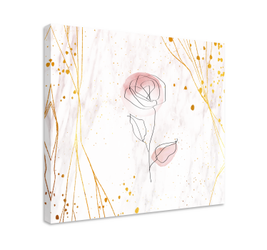 Rose on golden background 3D canvas pictures - TenStickers