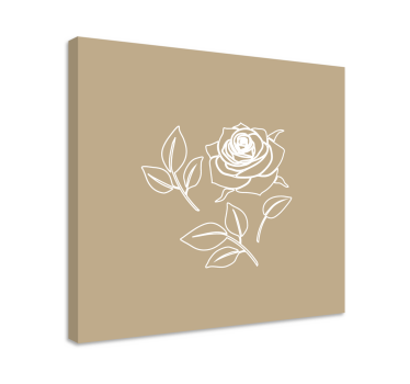 Detailed rose pattern  beige background floral canvas - TenStickers