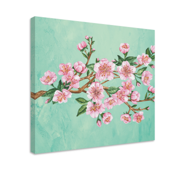 Flowers canvas sakura blossom stem - TenStickers