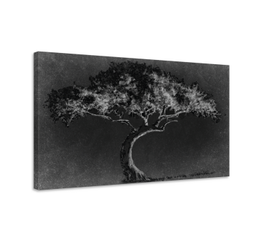 Tree canvas wall art lonely tree silhouette - TenStickers