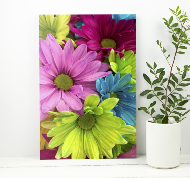 Colorful flowers   canvas - TenStickers