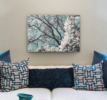 Elegant style Japanese cherry blossom floral canvas - TenStickers