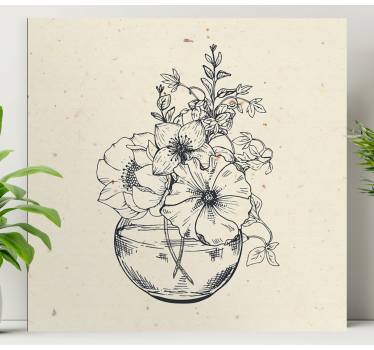 FLOWER BOWL ARRANGEMENT Flowers  canvas - TenStickers