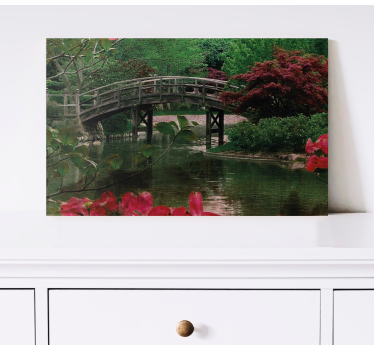 Flowers canvas bridge enveloped in blooms - TenStickers