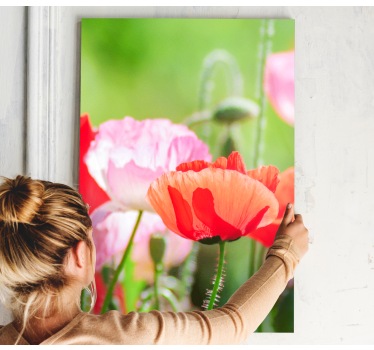 Flowers canvas colorful poppy cluster - TenStickers
